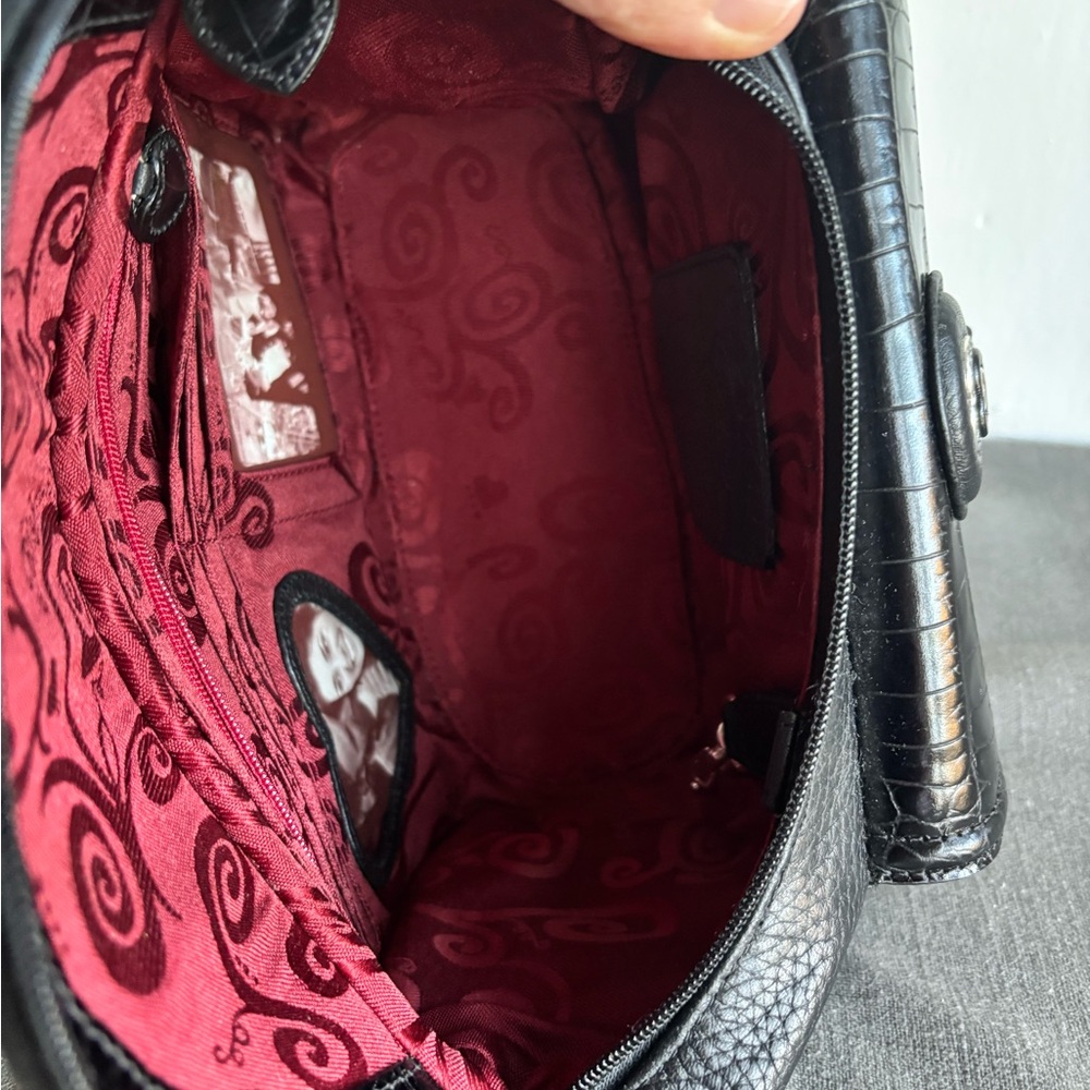 New Without Tags Brighton Monalisa Black Leather Shoulder Bag Purse - Picture 8 of 12